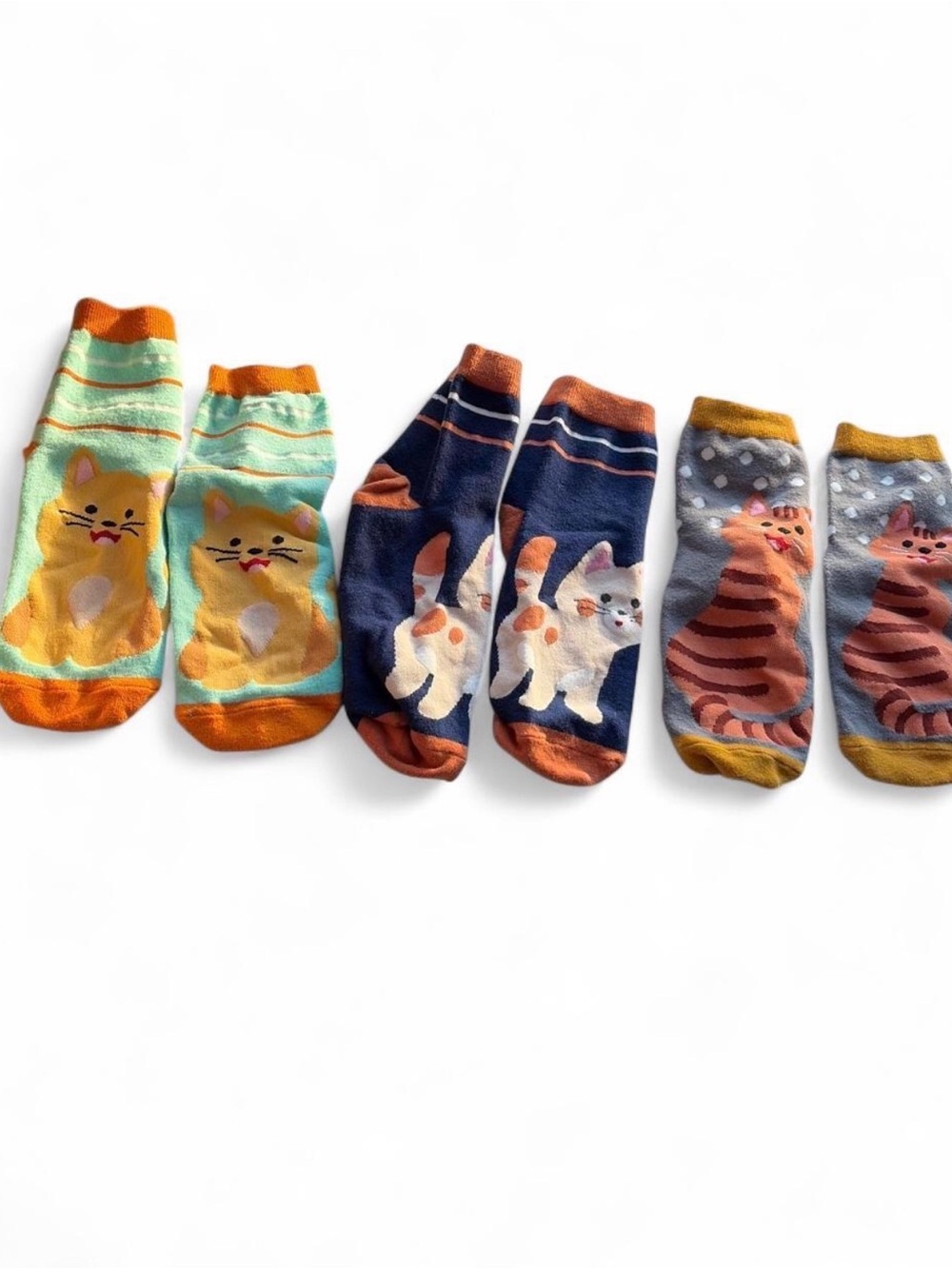 Cat Print Ankle Socks - Pack of 3 - Women's Cute Cat Socks